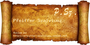 Pfeiffer Szalviusz névjegykártya